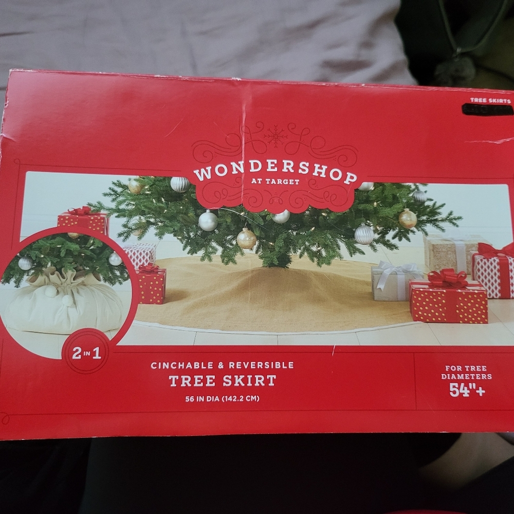 Wondershop Reversible Tree Skirt - Cream and Burlap Tone